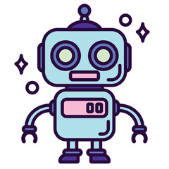 Fototapeta premium Isolated cute robot toy icon Vector illustration