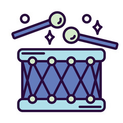 Isolated cute drum musical instrument toy icon Vector illustration
