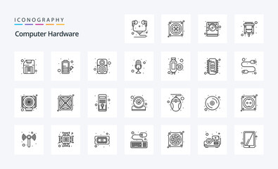 25 Computer Hardware Line icon pack