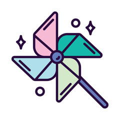 Isolated cute pinwheel paper toy icon Vector illustration