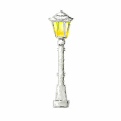 street lantern light with the flame or electric bulb