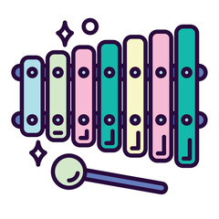 Isolated cute xylophone toy icon Vector illustration