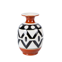 trendy design decorative ceramic vase isolated on white background