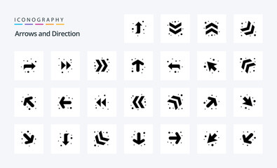 25 Arrow Solid Glyph icon pack