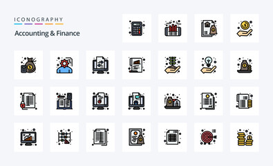 25 Accounting And Finance Line Filled Style icon pack