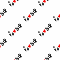 Seamless pattern with the inscription love. Vector illustration