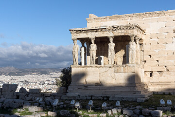 The Porch of the Caryatids at the Acropolis of Athens, Greece