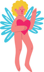 Valentines Day heart with a sad face. Freaky Bizarre comic heart.