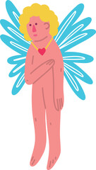 Valentines Day heart with a sad face. Freaky Bizarre comic heart.