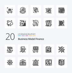 20 Finance Line icon Pack like invoice contract funds service funds