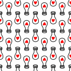 Seamless pattern with love potion bottle. Vector illustration