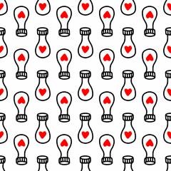 Seamless pattern with love potion bottle. Vector illustration