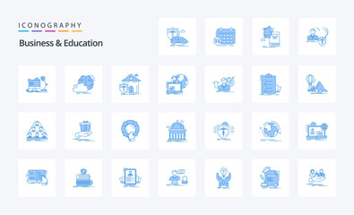 25 Business And Education Blue icon pack