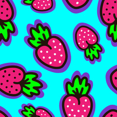 Seamless pattern with bright berries. Vector illustration
