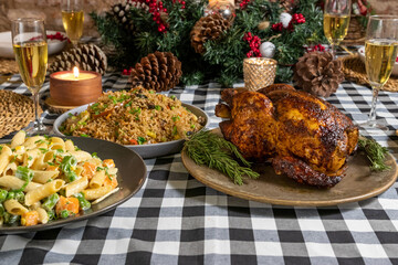 Mesa de navidad, año nuevo o acción de gracias. 