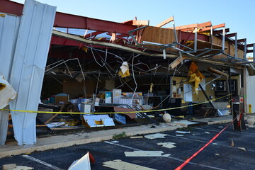 Damage caused by an EF3 tornado in Lynchburg, Virginia, on April 15, 2018. 