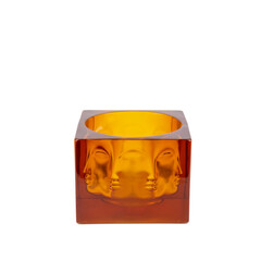 decorative object amber resin figure isolated on white background