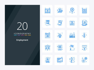 Fototapeta na wymiar 20 Employment Blue Color icon for presentation