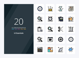 20 Ui Essentials line Filled icon for presentation