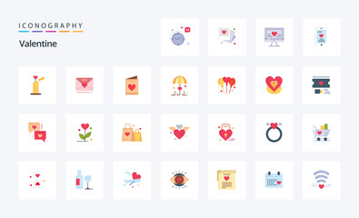 25 Valentine Flat color icon pack