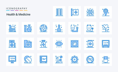 25 Health  Medicine Blue icon pack
