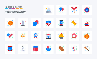 25 Usa Flat color icon pack