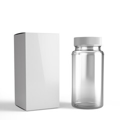 3d Illustration - Pills bottle and packaging