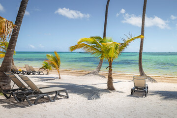 Bavaro Tropical beach in Punta Cana, Caribbean sea, Dominican Republic