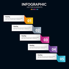 5 Option Infographics diagram annual report web design Business concept steps or processes