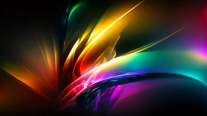 Foto op Canvas Background image, abstract art, gradient, light, color, digital illustration, AI generated © Graphinate