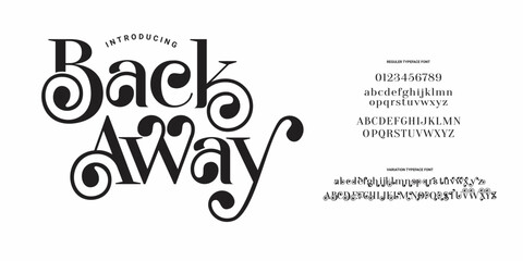 Abstract Fashion font alphabet. Minimal modern urban fonts for logo, brand etc. Typography typeface uppercase lowercase and number. vector illustration