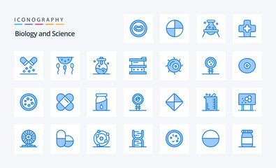 25 Biology Blue icon pack