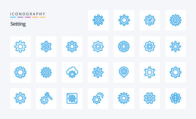 25 Setting Blue icon pack