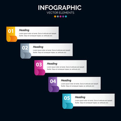 5 Option Infographics diagram annual report web design Business concept steps or processes