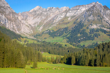 Dramatic landscape of swiss alps in Engelberg, Obwalden, Switzerland
