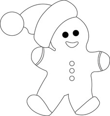 The Gingerbread Man with Christmas Hat