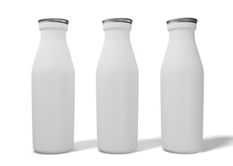 Milk and water bottle packaging mockup 