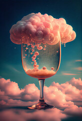 Surreal Champagne Dream Landscape - AI Art