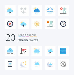 20 Weather Flat Color icon Pack like waves sea weather river cloud