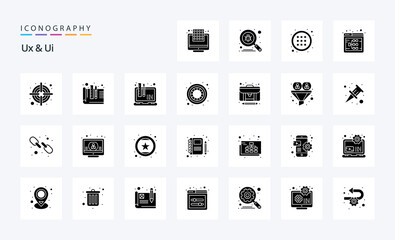 25 Ux And Ui Solid Glyph icon pack