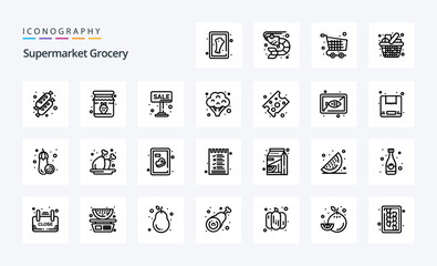 25 Grocery Line icon pack