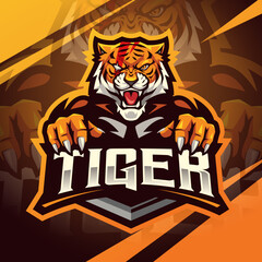 Tiger esport mascot logo design © Visink.art