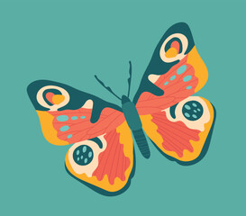 Bright butterflies icon. Nature and fauna, elegance and aesthetics. Luxury logotype for company. Poster or banner for website. Graphic element for printing on fabric. Cartoon flat vector illustration