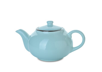 Stylish teapot isolated on white background