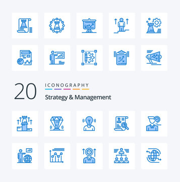 20 Strategy And Management Blue Color icon Pack like cv resume ruby light user