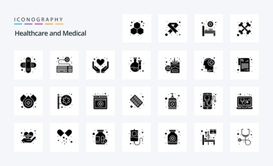25 Medical Solid Glyph icon pack