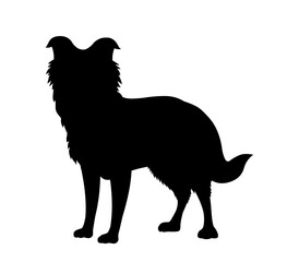 Cute dog silhouette. Mammal, biology and fauna. Comfort and cosiness in house. Toy or mascot for children. Best friend of human. Poster or banner for website. Cartoon flat vector illustration
