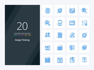 Fototapeta na wymiar 20 Design Thinking Blue Color icon for presentation