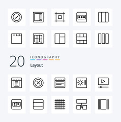 20 Layout Line icon Pack like search pweb movie layout