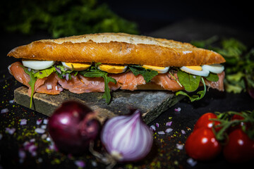 smoked salmon sandwich
